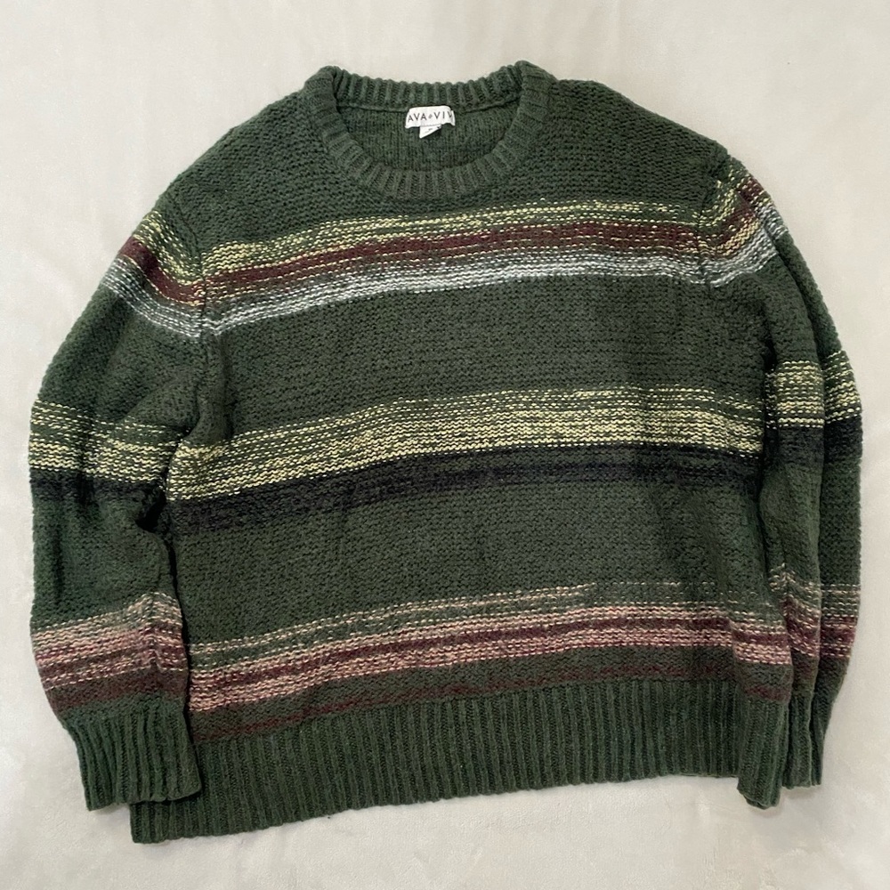 Green Striped Sweater